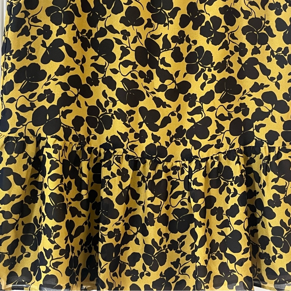 Ann Taylor Factory Floral Print Blouse Black and Dark Yellow Women’s Size XS - Picture 9 of 15